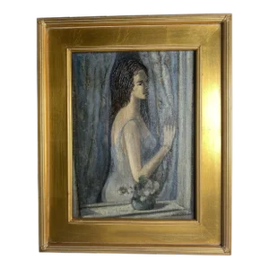 “Woman in Blue” Original Oil Painting