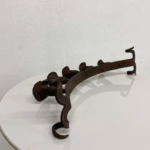 1940s Spanish Colonial Rustic Iron Scroll Five Arm Candle Holder Chairish