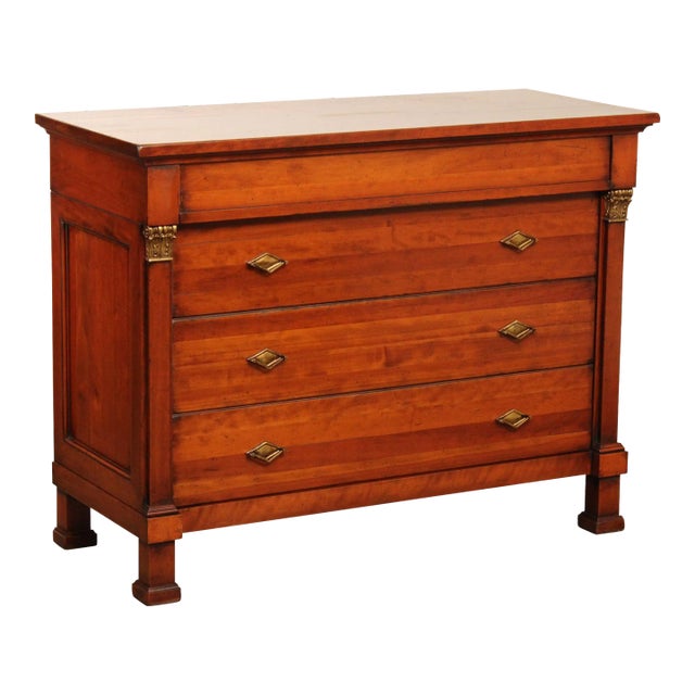 Annibale Colombo French Empire Style Cherry Chest Of Drawers For Sale