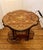 Vintage Colonial Sorrento Farfalla Drop Leaf Serving Trolley with Inlaid Brass Ornaments and Round Hinged Top, 1950s For Sale - Image 16 of 18