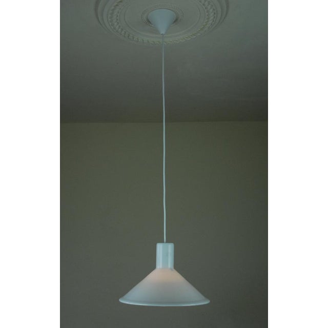 White P & T Pendant Lamp by Michael Bang for Holmegaard Glassworks, Denmark, 1970s For Sale - Image 8 of 11