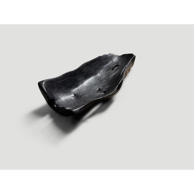 Andrianna Shamaris Sculptural Charred Teak Wood Vessel For Sale - Image 13 of 18