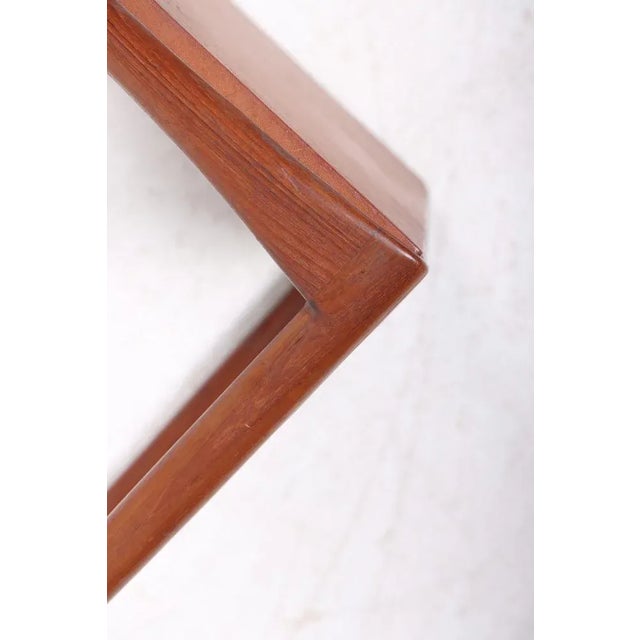 Aksel Bender Madsen Teak and Leather Page Table by Ejner Larsen & Aksel Bender Madsen, 1960s For Sale - Image 4 of 6