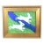 Folk Art Hopping Bunnies Rabbits Hares Oil Painting Including the Antiqued Gold Frame For Sale