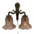 Gold Antique Art Deco Wall-Mounted Lamp with Brass Base and Pink Satin Glass Shades For Sale - Image 8 of 11