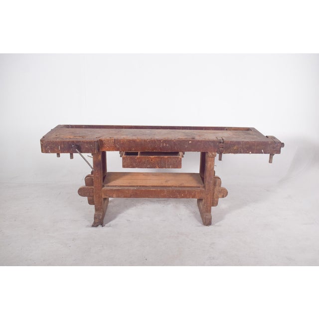 1950s Portuguese Woodworkers Workbench, 1950s For Sale - Image 5 of 11