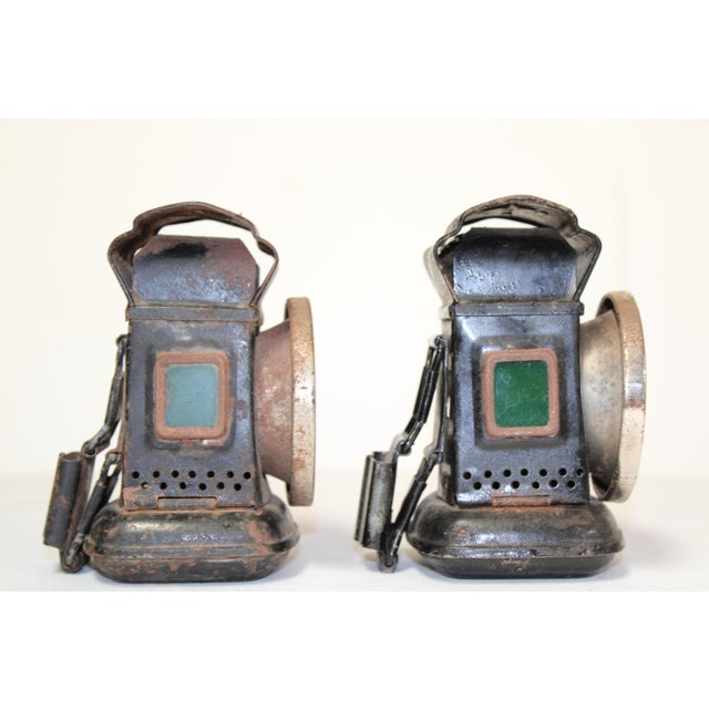 Mini Railroad Handheld Lantern Pair For Sale - Image 6 of 17