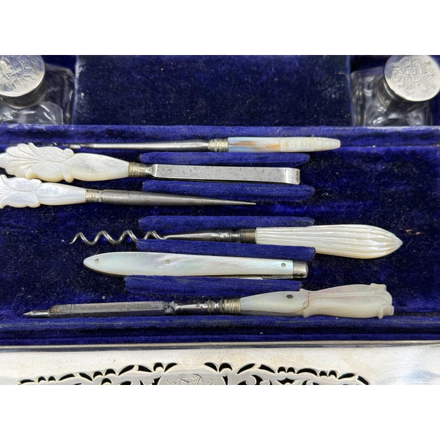 Mid-Century Modern 19th Century Rosewood Vanity Box W/Sterling Silver Accents Likely John Gough For Sale - Image 3 of 18