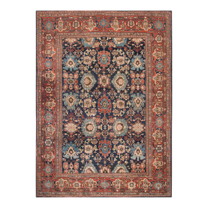 Interesting Blue and Red With Unique Medallion Design Antique Sultanabad Rug