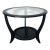 Mid 20th Century Paolo Buffa Style Black Ebonized Italian Art Deco Side Table Ground Glass Top For Sale