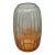 Fluted Glass Vase Ombre Color Green at Top Amber-Orange at Base 10'' Tall For Sale