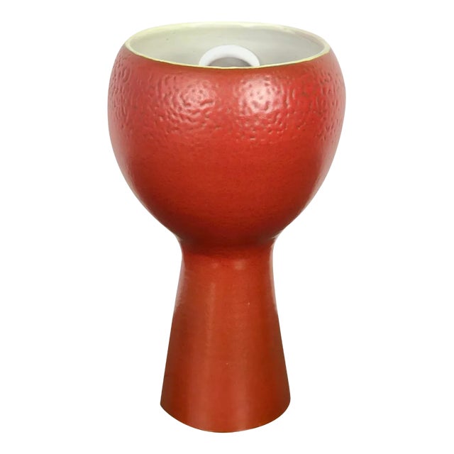 Brick Red Ceramic Table Lamp, Italy, 1960s For Sale