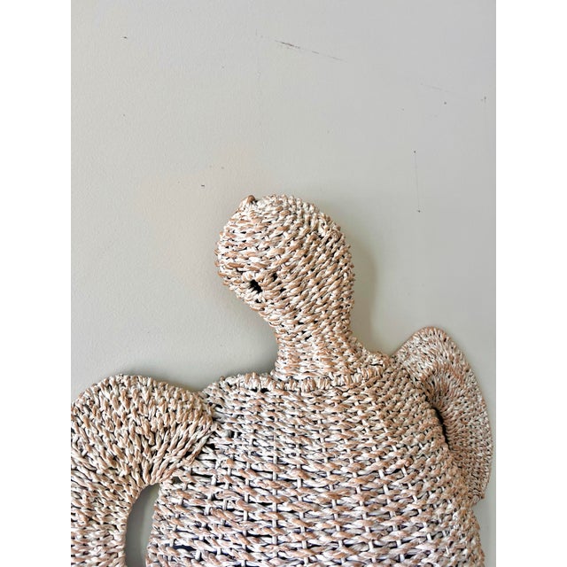Mid-Century Modern 1970s Large Wicker Sea Turtle, in the Style of Mario Lopez Torres, Palm Beach Style For Sale - Image 3 of 7