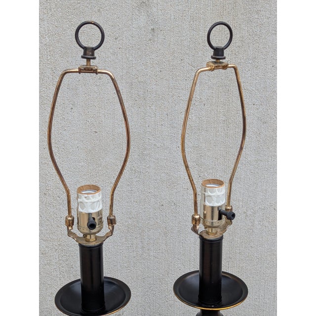 French Country Vintage French Country Farmhouse Style Table Lamps - Pair For Sale - Image 3 of 4