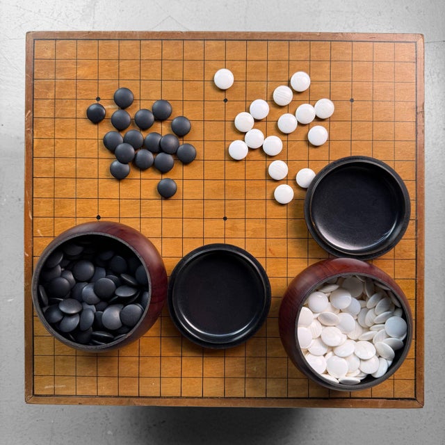 Vintage Japanese Go Set Complete Game Board, 1950s, Set of 3 For Sale - Image 9 of 18