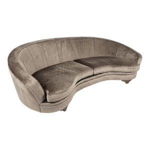 Pair of Ceppi Style Art. 3309 Curved Serpentine Velvet Sofas, Italy