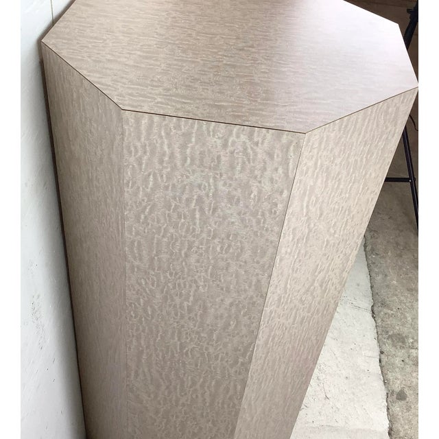 Wood Tall Vintage Modern Display Pedestal For Sale - Image 7 of 13