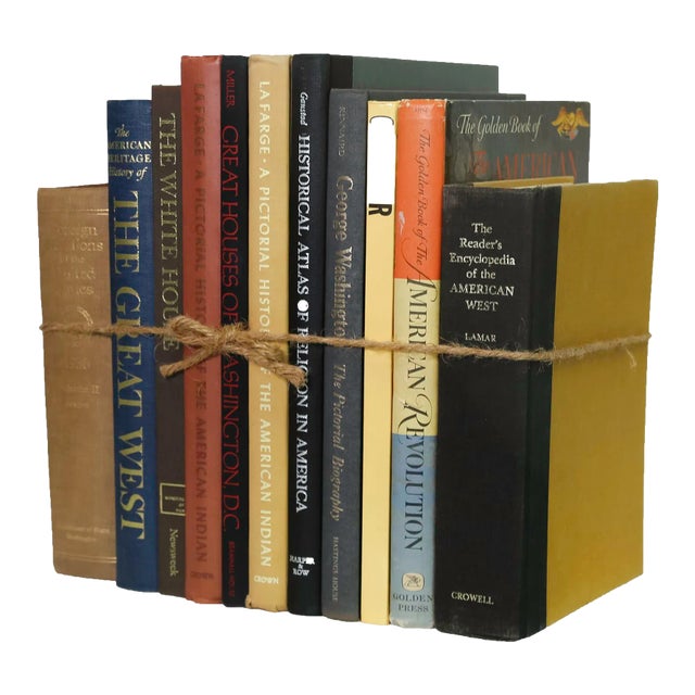 Decorative Books - Vintage American History Oversized Book Bundle - 1 foot of Books For Sale