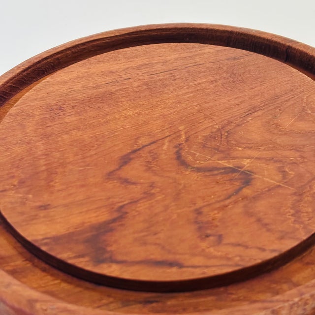 Vintage Glass Cloche on Teak Base For Sale - Image 9 of 11