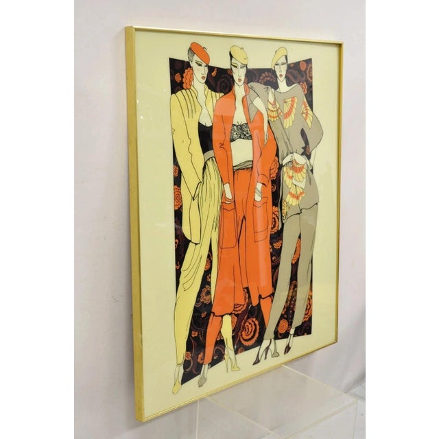 Vintage 1975 Polycast Acrylic Large Vogue Women's Fashion Retro Wall Art For Sale - Image 11 of 12