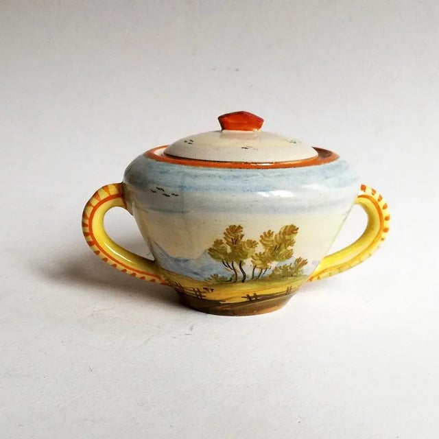 1950s Mid-Century Italian Ceramic Lidded Bowl from Castelli For Sale - Image 5 of 6