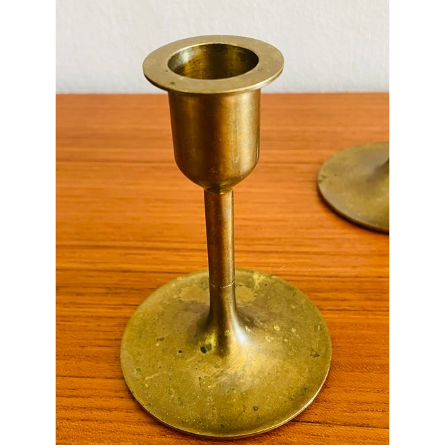Mid-Century Brass Candlesticks, Set of 6 For Sale - Image 6 of 18