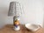 Vintage Fruit Transfer Ware Lamp With Pleated Shade For Sale - Image 4 of 12