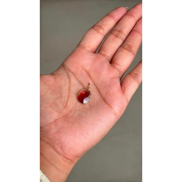 Pop Art Uncut Natural 3.33 Carat Pink Tourmaline Pendant in 14k Yellow Gold For Sale - Image 3 of 15