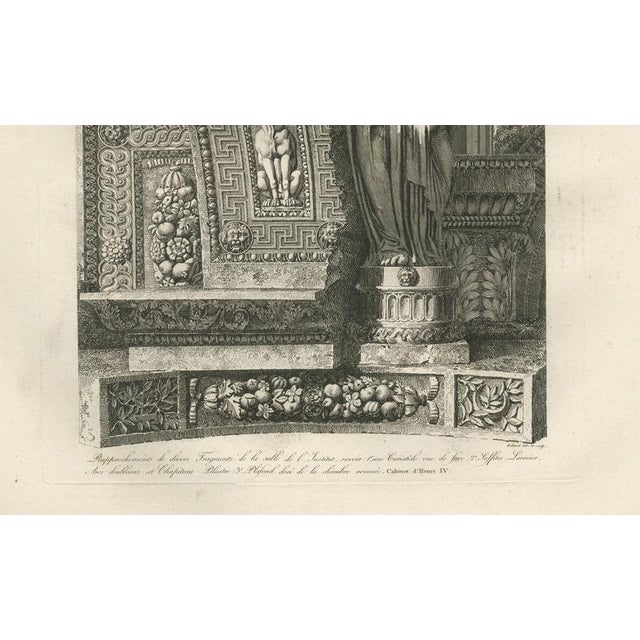 Early 19th Century Louis-Pierre Baltard, Caryatid Sculpture of the Louvre Interior, 1803, Paper For Sale - Image 5 of 9