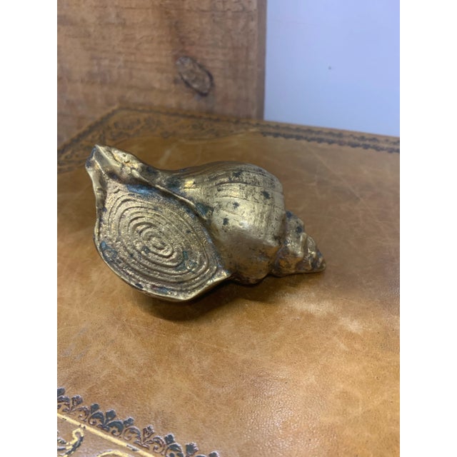 Vintage Set of 3 Brass Sea Shell Sculptures For Sale - Image 12 of 12