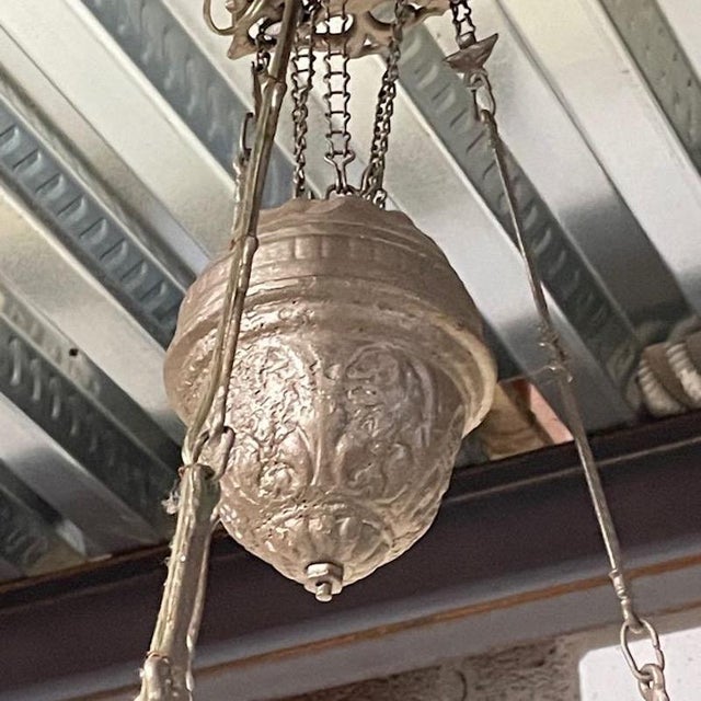 Brown Antique Liberty Chandelier with Ups and Downs, 1920s For Sale - Image 8 of 14