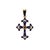 Vintage 14k Yellow Gold Blue Enamel Cross Pendant With Garnet Center & 16" Cable Chain For Sale - Image 9 of 9