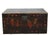 This antique black Chinese trunk features hand-painted front depicting young men and women flirting, the original...