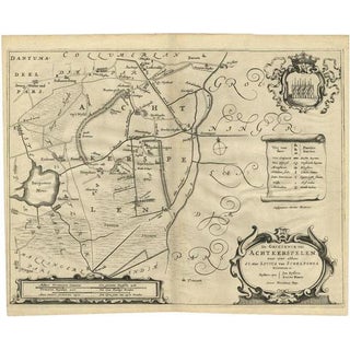 Antique Map of Achtkarspelen by Schotanus, 1664 For Sale