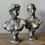 Vintage Neoclassical Marbled Glaze Figures - Set of Two For Sale - Image 4 of 6