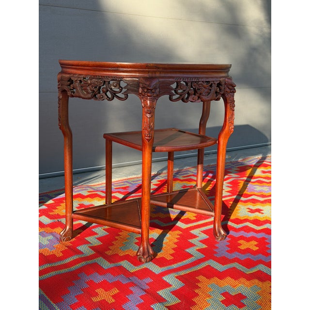 Wood 1930s Rosewood Demi-Lune Console With Marble Inlay For Sale - Image 7 of 9