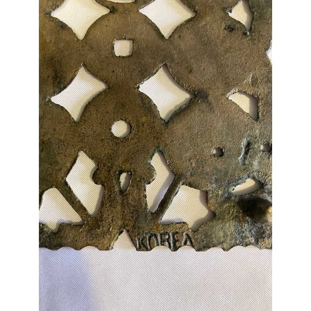 Vintage Solid Brass Asian Coin Trivet or Wall Décor For Sale - Image 10 of 10