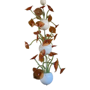 Contemporary Flowers Murano Glass Cascade Chandelier