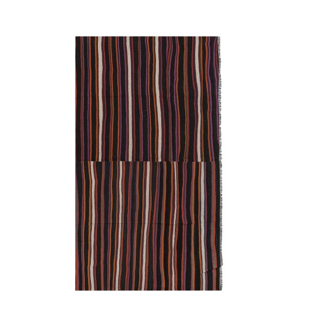 1960s Striped Turkish Kilim Rug 9'1'' X 11'1'' For Sale - Image 5 of 11