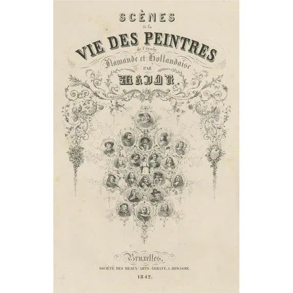 Paper Madou, Portraits of Painters of the Flemish and Dutch School, 1842, Print For Sale - Image 7 of 7