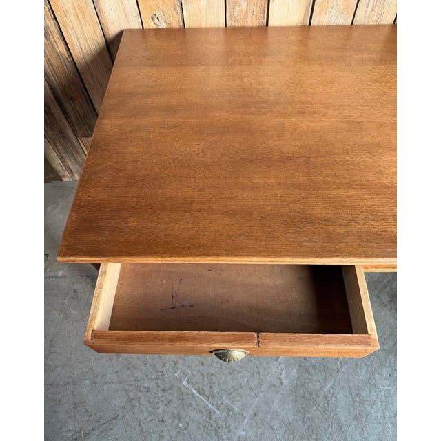 Tan Vintage Desk in Oak, 1950s For Sale - Image 8 of 14