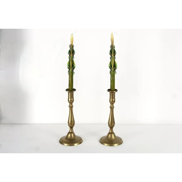 Vintage Brass Candleholders, 1950s, Set of 2 For Sale - Image 9 of 9