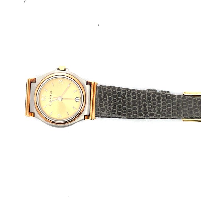 Vintage Tiffany & Co. Stainless Steel Quartz Watch Champagne Dial ...