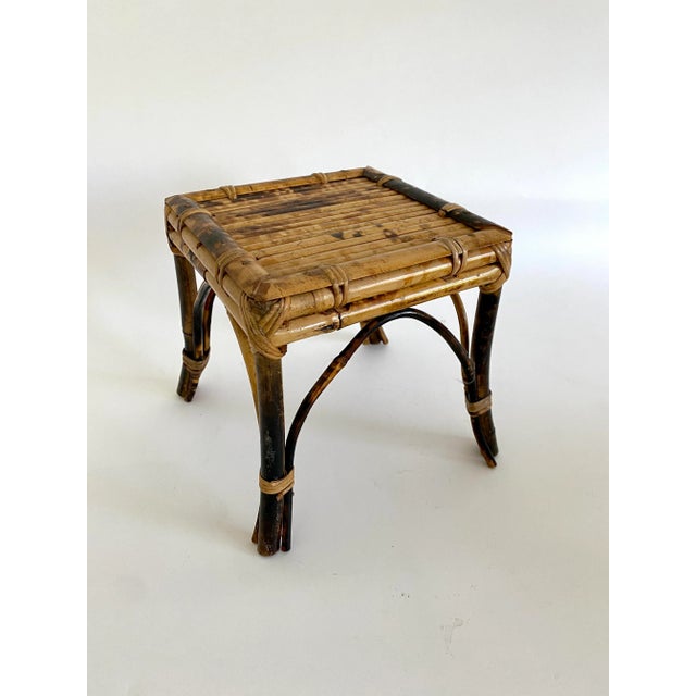 Tortoiseshell Bamboo Plant Stand Riser For Sale In Los Angeles - Image 6 of 9