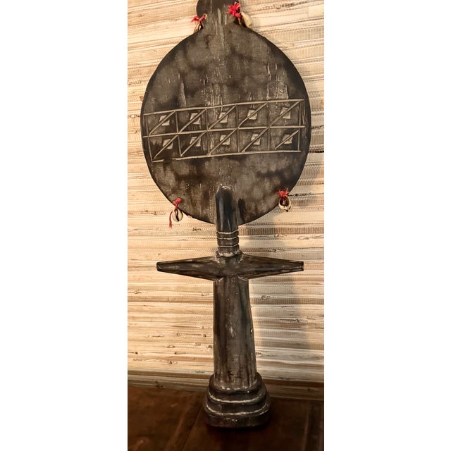 Vintage African Fertility Goddess Figure Hand Carved Wood Statue 20” For Sale - Image 4 of 7