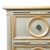 This handcrafted chest features a refined two-toned scrubbed gray painted red finish highlighted with elegant gold leaf...