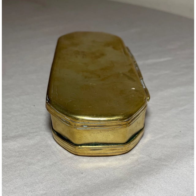 Share Rare Antique 18th Century Hand Tooled Engraved Brass Dutch Figural Snuff Box For Sale - Image 13 of 14