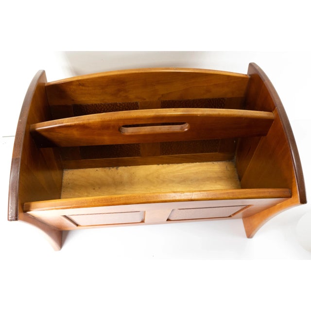 Mid-Century Modern Handmade Hardwood Koa Magazine Rack Holder For Sale In New York - Image 6 of 9