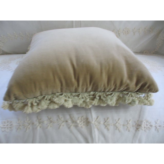 Vintage French Blue and Pink Floral Petit Point & Needlepoint Accent Pillow For Sale - Image 4 of 8