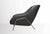 Vintage Leather Armchair with Brass Base, Italy, 1950s For Sale - Image 4 of 7
